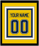 Michigan Nameplate & Number (Back) Combined - Alternate Maize (2021-2023) - Triple Mat 2