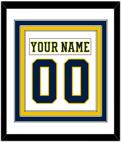 Michigan Hockey Nameplate & Number (Back) Combined - Home White (2019-2020) - Premier Tier 1
