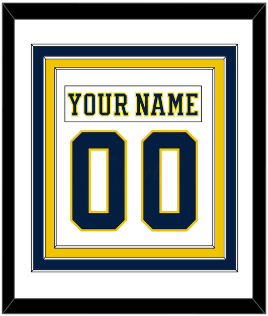 Michigan Hockey Nameplate & Number (Back) Combined - Home White (2019-2020) - Premier Tier 1
