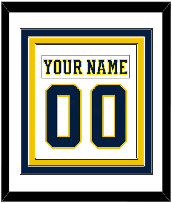 Michigan Nameplate & Number (Back) Combined - Home White (2019-2020) - Triple Mat 1