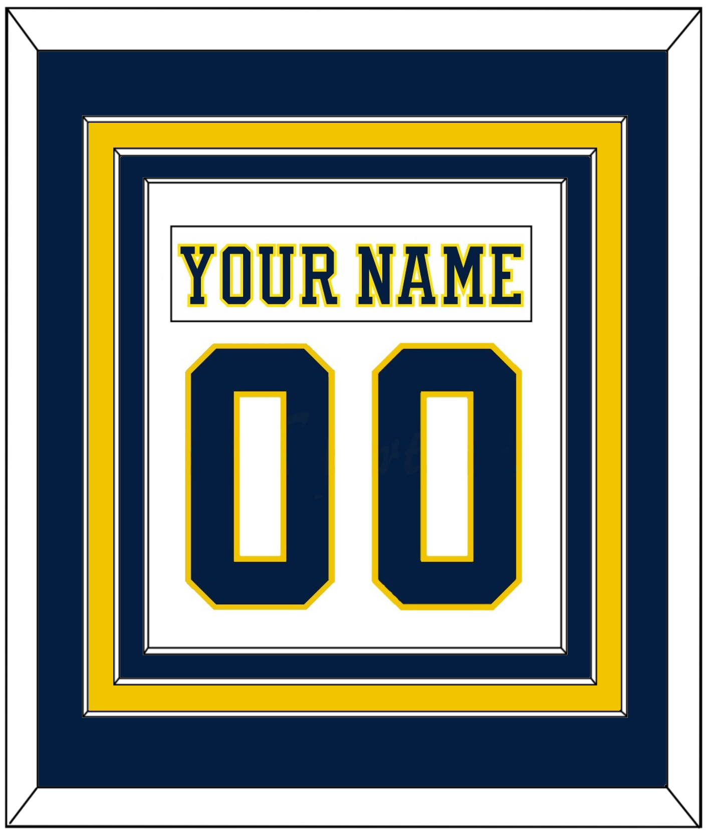 Michigan Hockey Nameplate & Number (Back) Combined - Home White (2019-2020) - Premier Tier 2
