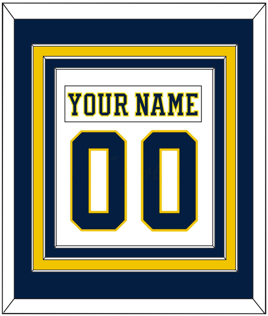 Michigan Hockey Nameplate & Number (Back) Combined - Home White (2019-2020) - Premier Tier 2