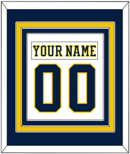 Michigan Nameplate & Number (Back) Combined - Home White (2019-2020) - Triple Mat 2