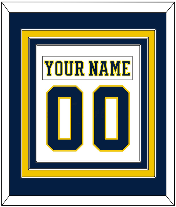 Michigan Nameplate & Number (Back) Combined - Home White (2019-2020) - Triple Mat 2