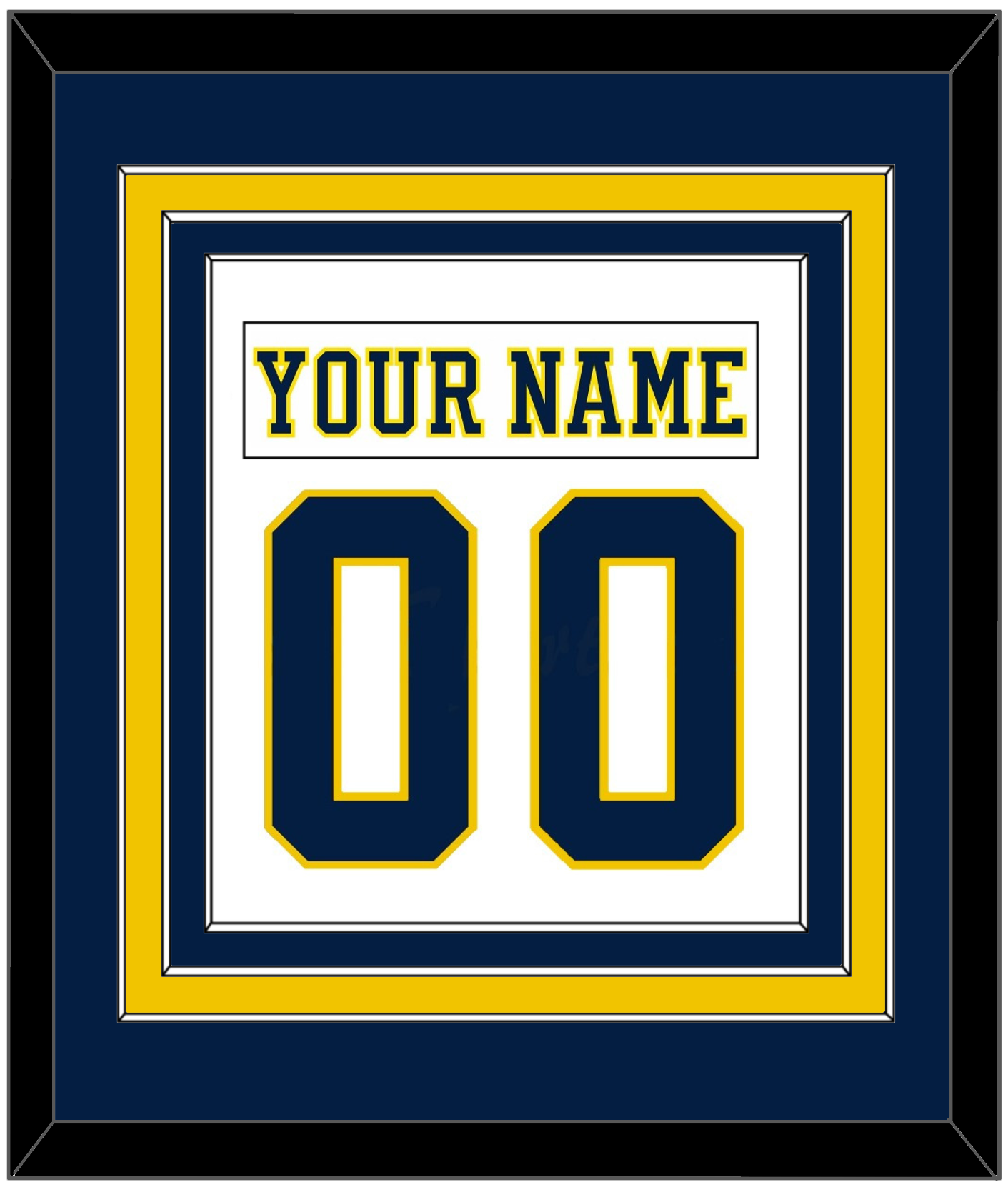 Michigan Hockey Nameplate & Number (Back) Combined - Home White (2019-2020) - Premier Tier 2