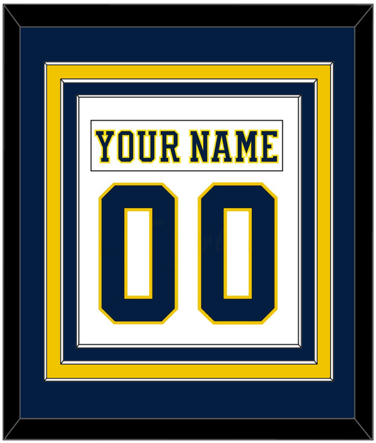 Michigan Hockey Nameplate & Number (Back) Combined - Home White (2019-2020) - Premier Tier 2
