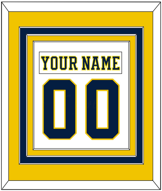 Michigan Hockey Nameplate & Number (Back) Combined - Home White (2019-2020) - Premier Tier 3