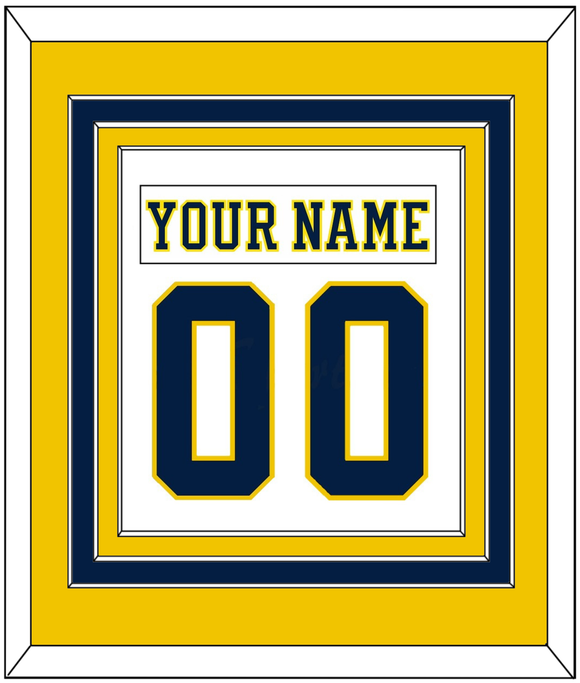 Michigan Nameplate & Number (Back) Combined - Home White (2019-2020) - Triple Mat 3