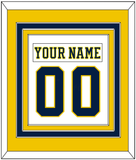 Michigan Nameplate & Number (Back) Combined - Home White (2019-2020) - Triple Mat 3