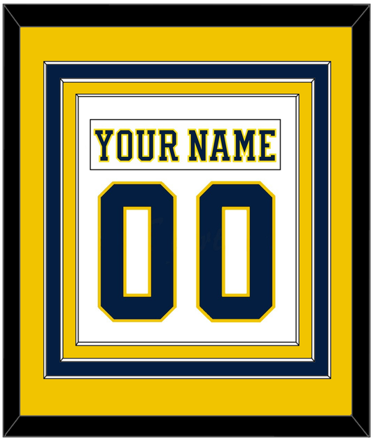 Michigan Hockey Nameplate & Number (Back) Combined - Home White (2019-2020) - Premier Tier 3