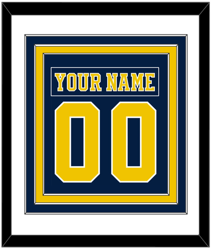 Michigan Hockey Nameplate & Number (Back) Combined - Road Blue - Premier Tier 1