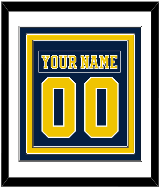 Michigan Hockey Nameplate & Number (Back) Combined - Road Blue - Premier Tier 1