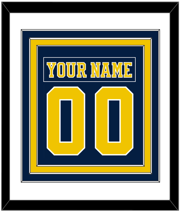 Michigan Nameplate & Number (Back) Combined - Road Blue (2019-2020) - Triple Mat 1