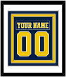 Michigan Hockey Nameplate & Number (Back) Combined - Road Blue - Triple Mat 1
