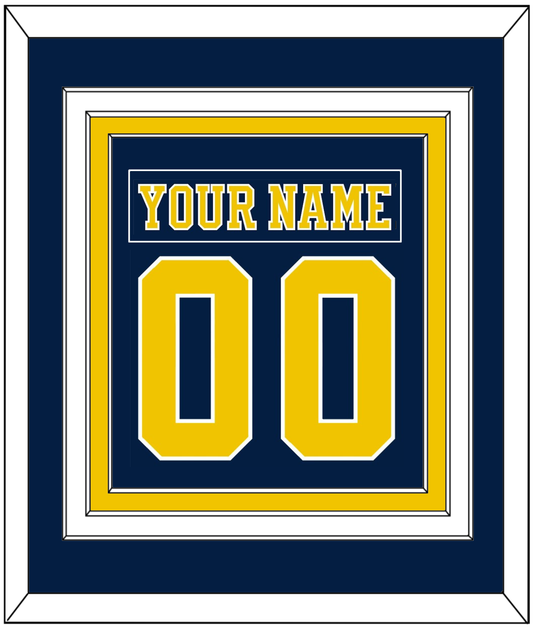 Michigan Hockey Nameplate & Number (Back) Combined - Road Blue (2019-2020) - Premier Tier 2