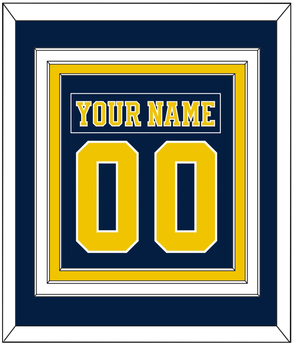 Michigan Nameplate & Number (Back) Combined - Road Blue (2019-2020) - Triple Mat 2