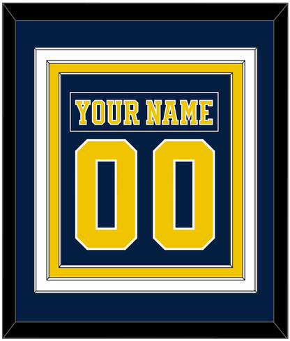 Michigan Hockey Nameplate & Number (Back) Combined - Road Blue (2019-2020) - Premier Tier 2