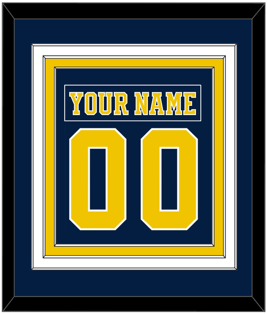 Michigan Hockey Nameplate & Number (Back) Combined - Road Blue (2019-2020) - Premier Tier 2