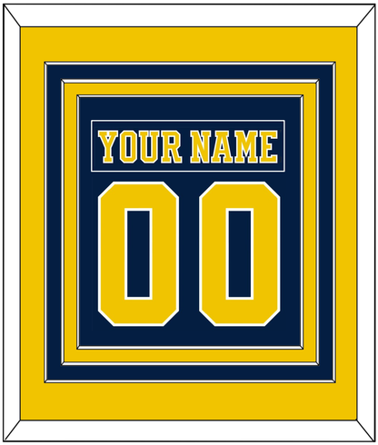 Michigan Hockey Nameplate & Number (Back) Combined - Road Blue (2019-2020) - Premier Tier 3
