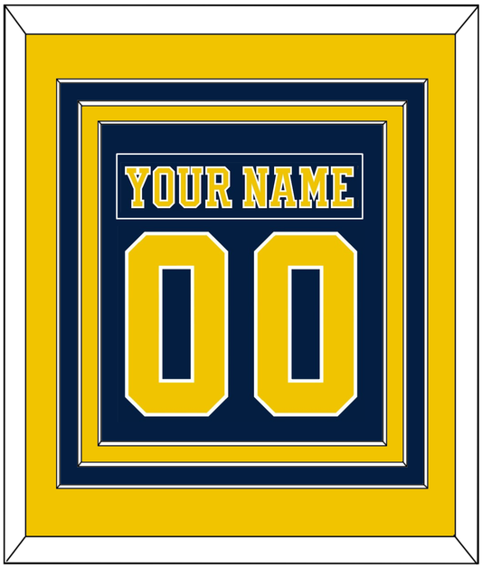 Michigan Hockey Nameplate & Number (Back) Combined - Road Blue (2019-2020) - Premier Tier 3