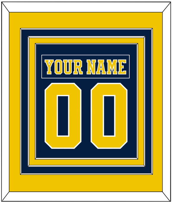 Michigan Nameplate & Number (Back) Combined - Road Blue (2019-2020) - Triple Mat 3