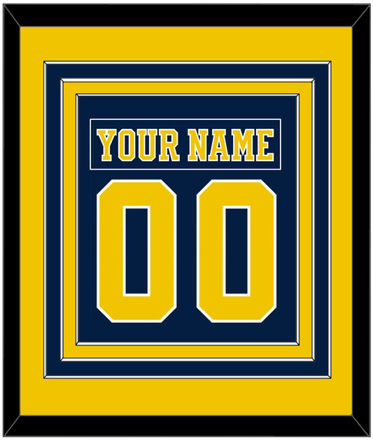 Michigan Hockey Nameplate & Number (Back) Combined - Road Blue (2019-2020) - Premier Tier 3