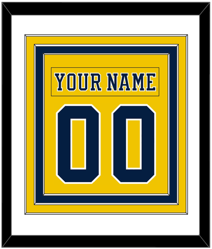 Michigan Hockey Nameplate & Number (Back) Combined - Alternate Maize (2019-2020) - Premier Tier 1