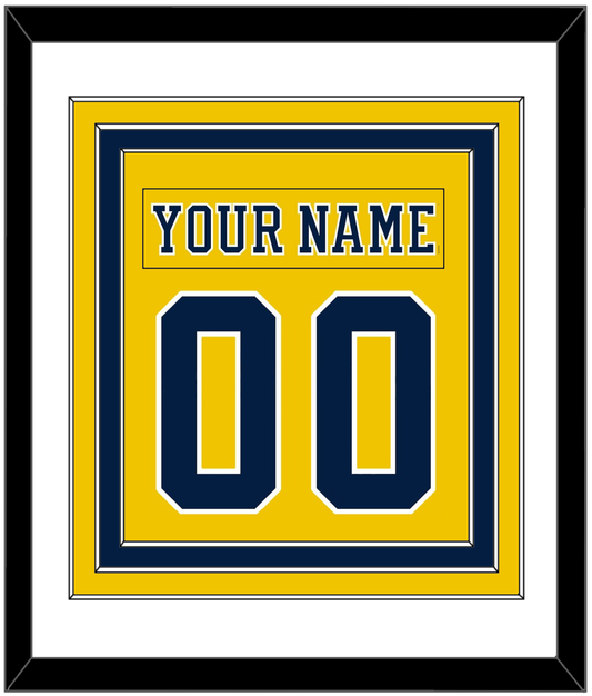 Michigan Hockey Nameplate & Number (Back) Combined - Alternate Maize (2019-2020) - Premier Tier 1