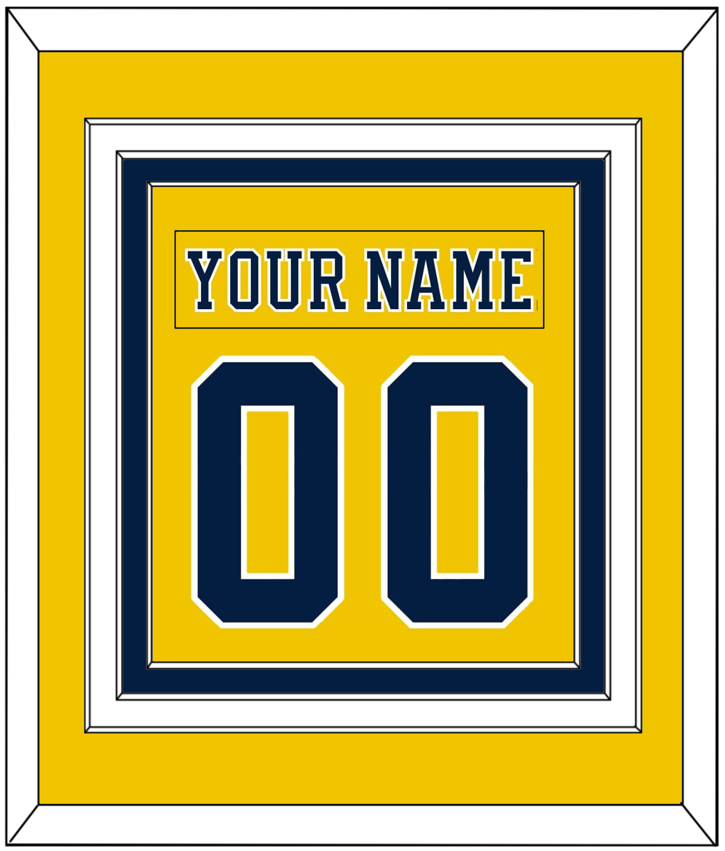 Michigan Hockey Nameplate & Number (Back) Combined - Alternate Maize (2019-2020) - Premier Tier 2