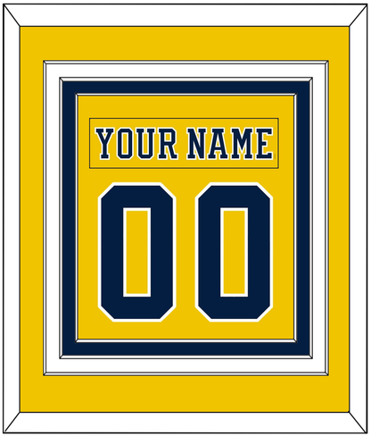 Michigan Hockey Nameplate & Number (Back) Combined - Alternate Maize (2019-2020) - Premier Tier 2
