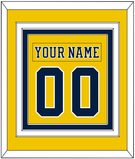 Michigan Hockey Nameplate & Number (Back) Combined - Alternate Maize (2019-2020) - Premier Tier 2