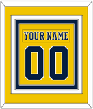 Michigan Nameplate & Number (Back) Combined - Alternate Maize (2019-2020) - Triple Mat 2