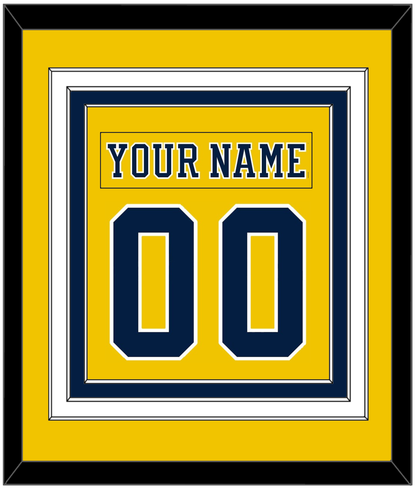 Michigan Hockey Nameplate & Number (Back) Combined - Alternate Maize (2019-2020) - Premier Tier 2