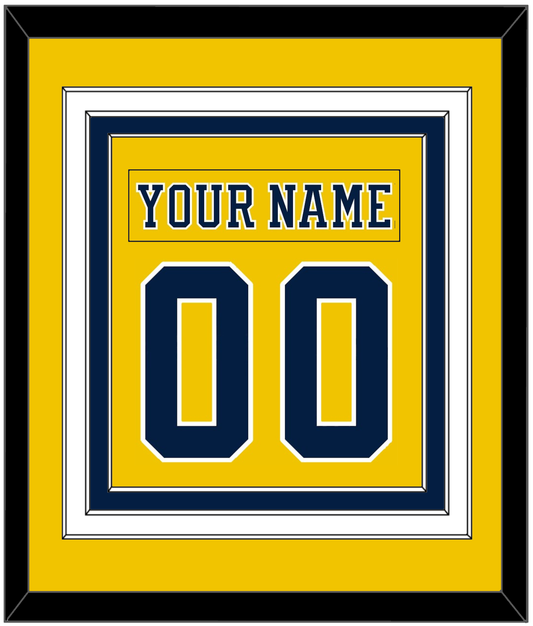 Michigan Hockey Nameplate & Number (Back) Combined - Alternate Maize (2019-2020) - Premier Tier 2