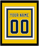 Michigan Nameplate & Number (Back) Combined - Alternate Maize (2019-2020) - Triple Mat 2