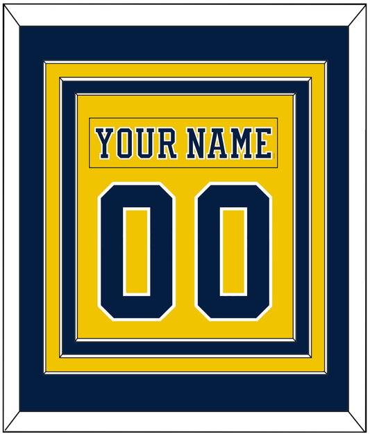 Michigan Hockey Nameplate & Number (Back) Combined - Alternate Maize (2021-2023) - Premier Tier 3