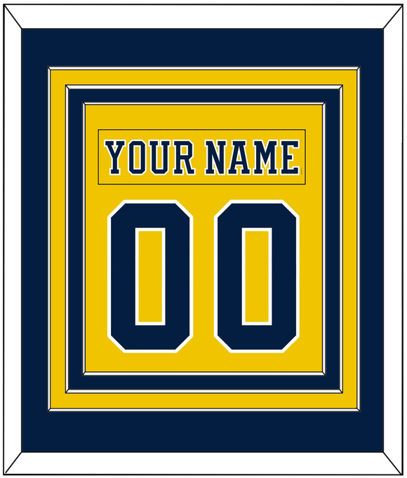 Michigan Nameplate & Number (Back) Combined - Alternate Maize (2021-2023) - Triple Mat 3