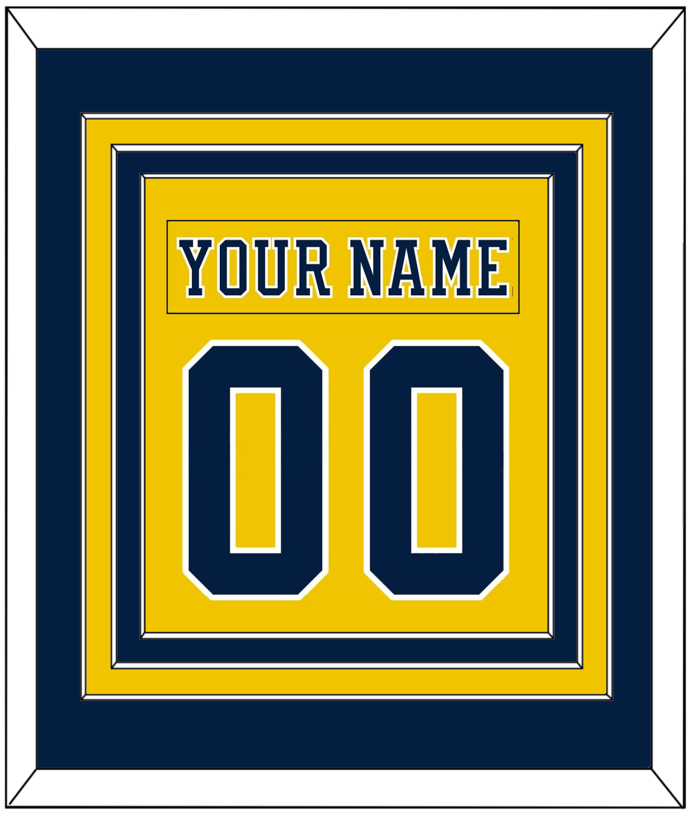 Michigan Hockey Nameplate & Number (Back) Combined - Alternate Maize (2019-2020) - Premier Tier 3