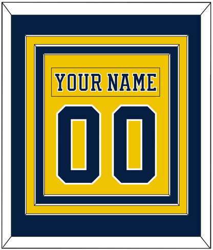 Michigan Hockey Nameplate & Number (Back) Combined - Alternate Maize (2019-2020) - Premier Tier 3