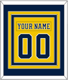 Michigan Nameplate & Number (Back) Combined - Alternate Maize (2019-2020) - Triple Mat 3