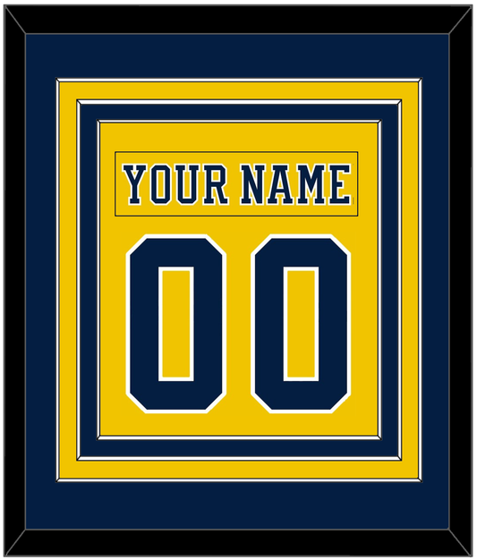 Michigan Hockey Nameplate & Number (Back) Combined - Alternate Maize (2021-2023) - Premier Tier 3