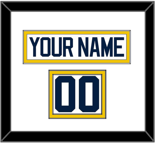 Michigan Hockey Nameplate & Number (Shoulder) - Home White - Signature Tier 1