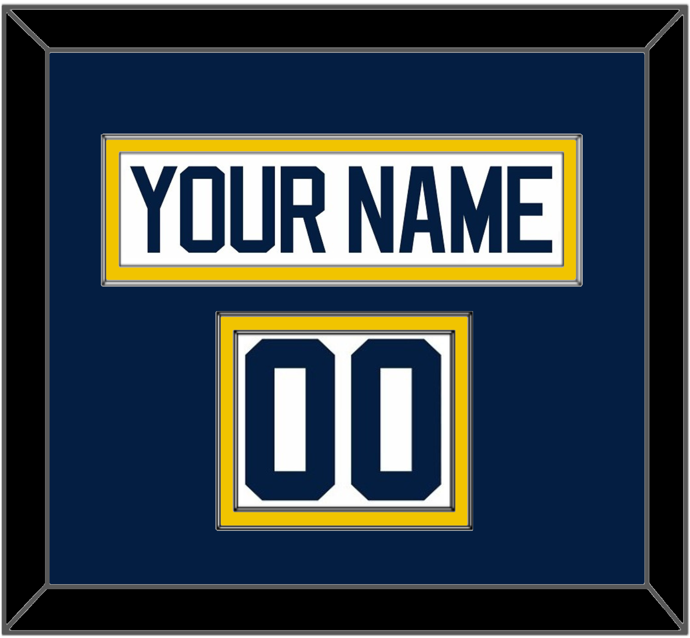 Michigan Hockey Nameplate & Number (Shoulder) - Home White - Signature Tier 2