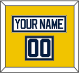 Michigan Hockey Nameplate & Number (Shoulder) - Home White - Double Mat 3
