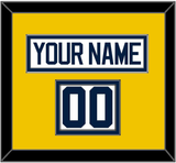 Michigan Hockey Nameplate & Number (Shoulder) - Home White - Double Mat 3