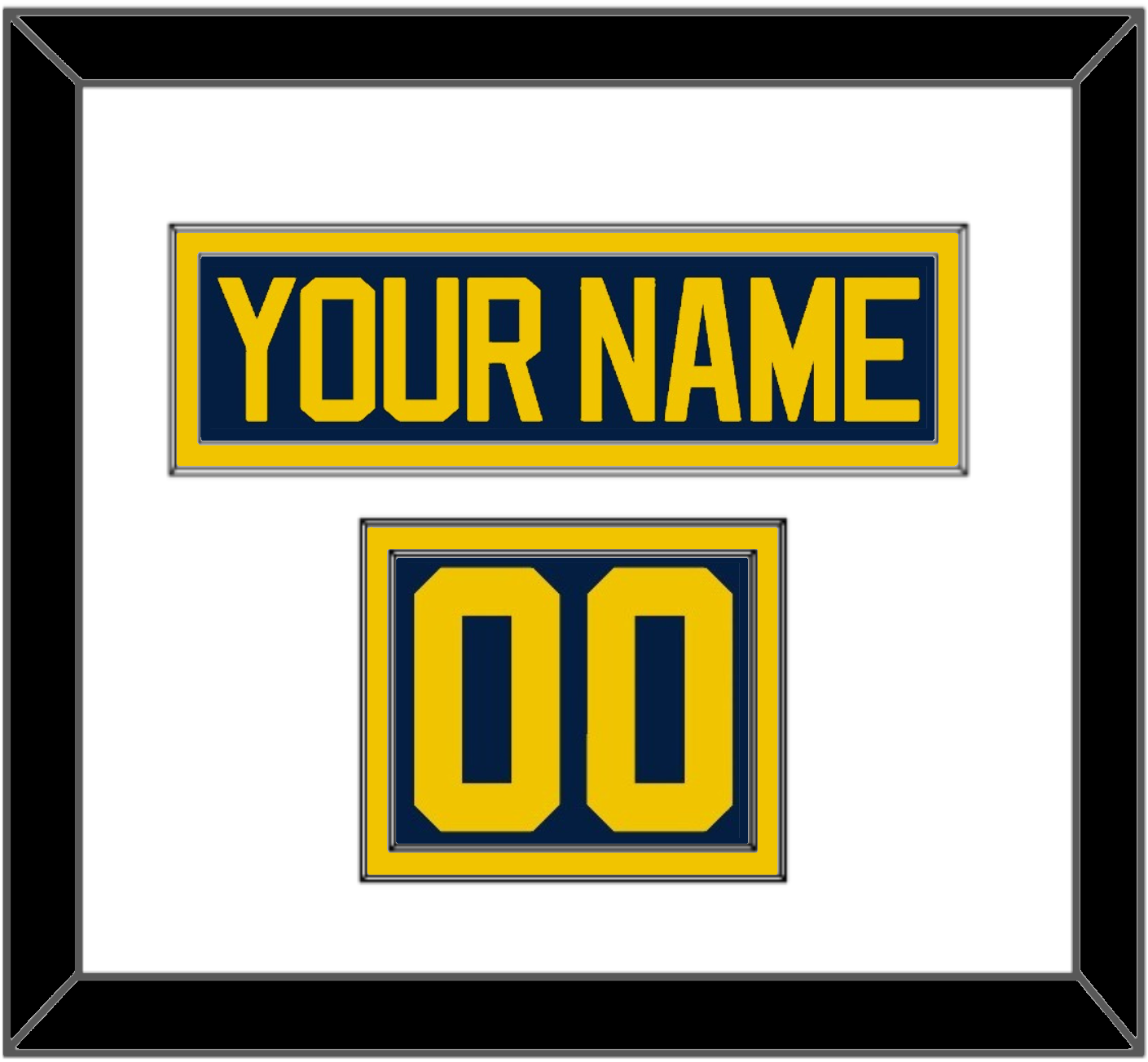 Michigan Hockey Nameplate & Number (Shoulder) - Road Blue - Signature Tier 1