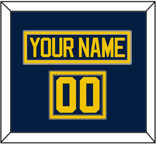 Michigan Hockey Nameplate & Number (Shoulder) - Road Blue - Signature Tier 2