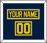 Michigan Hockey Nameplate & Number (Shoulder) - Road Blue - Double Mat 2