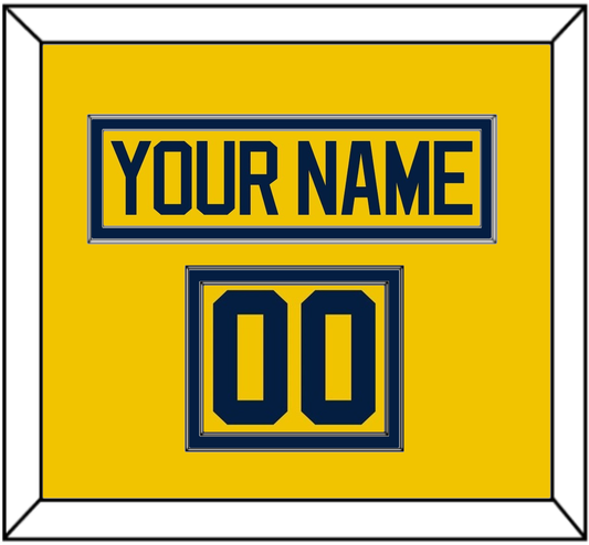 Michigan Hockey Nameplate & Number (Shoulder) - Alternate Maize - Signature Tier 2