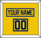 Michigan Hockey Nameplate & Number (Shoulder) - Alternate Maize - Double Mat 2